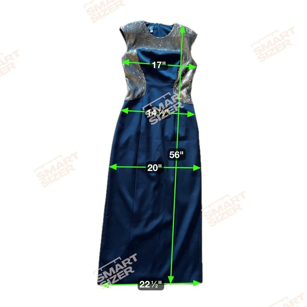 Ted Baker London Langley Gown Maxi Dress Size 2 Black Gold Sequins Holiday HOCO - Picture 11 of 11